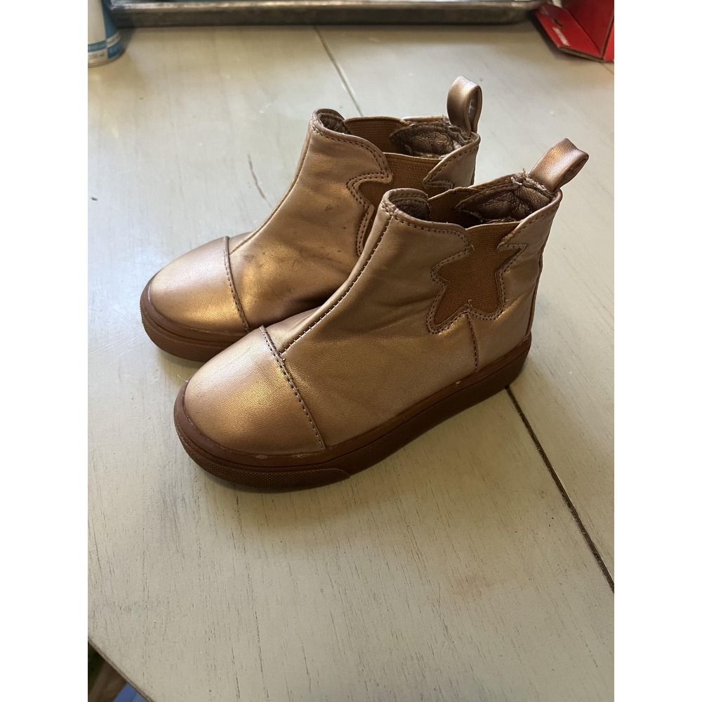 Marie Nicole Rose Gold Metallic Star Ankle Boots Toddler Size 7C 290